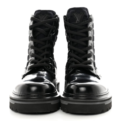 Louis Vuitton Calfskin Damier Mens Ankle Ranger Boots 8 Black 2 of 9
