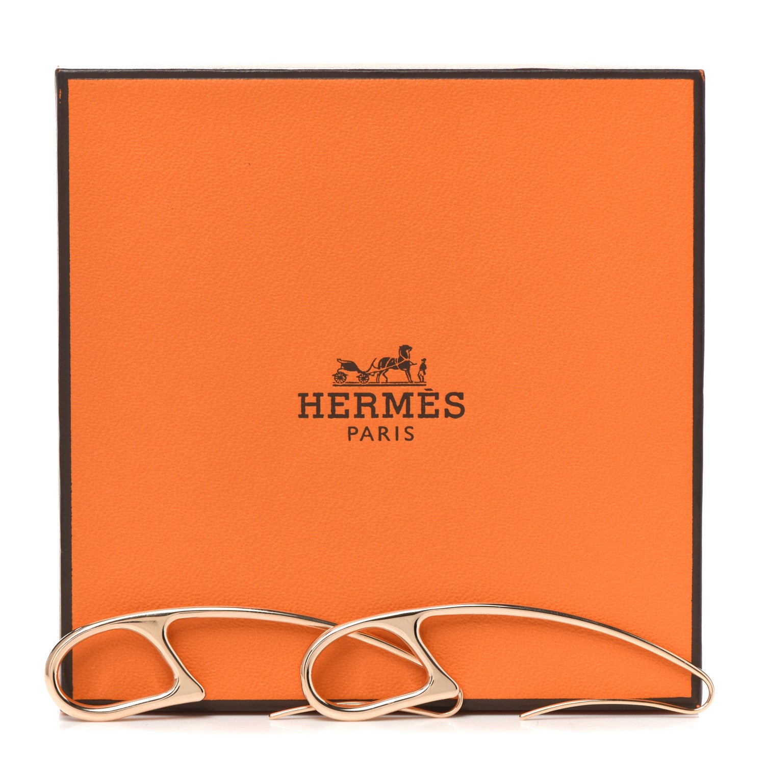 Hermes 18K Rose Gold Chaine D'Ancre Punk Earrings 4 of 4