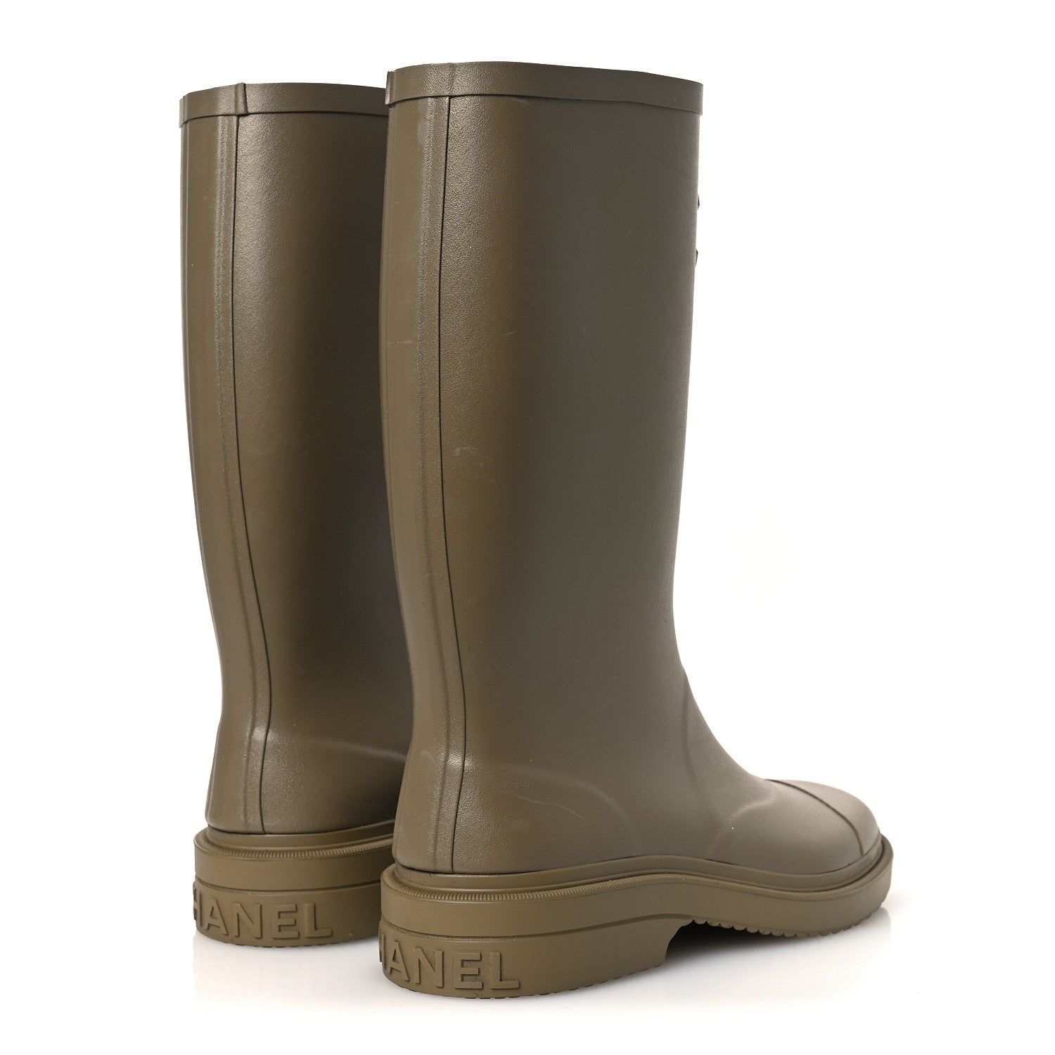 Chanel Caoutchouk CC High Boots 39 Dark Beige 5 of 14