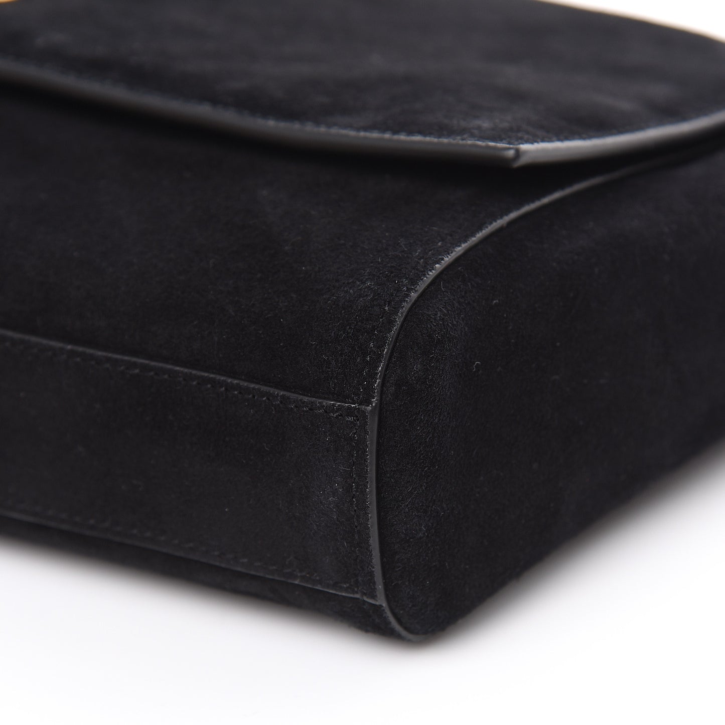 Smooth Calfskin Suede Medium Reversible Monogram Kate Satchel Black