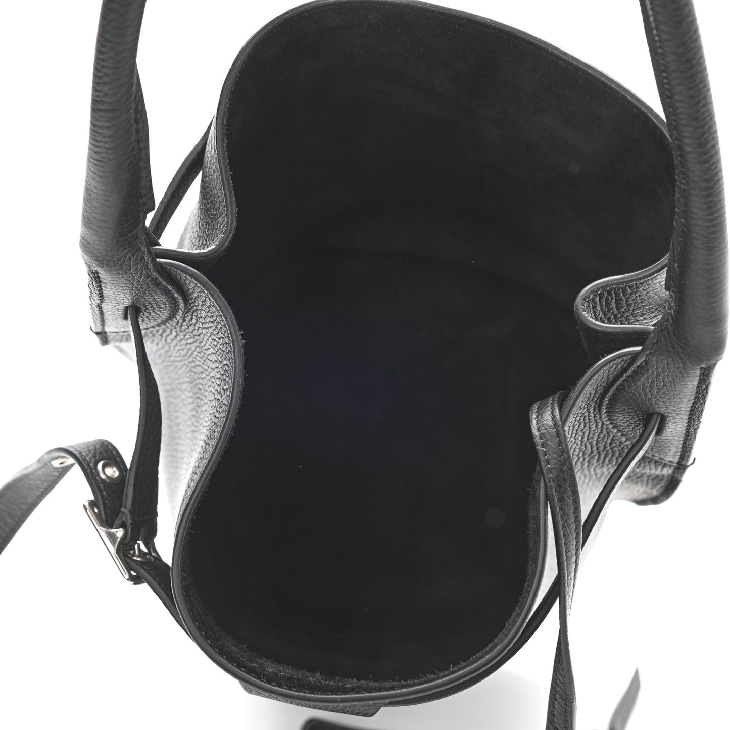 Supple Grained Calfskin Big Bag Bucket Black