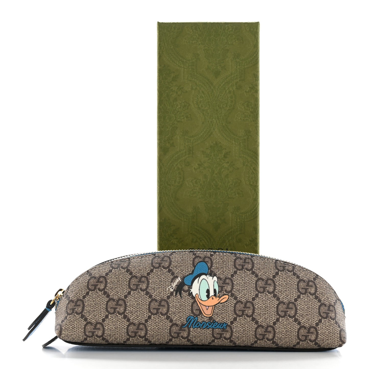 X DISNEY GG Supreme Monogram Donald Duck Pencil Case Blue