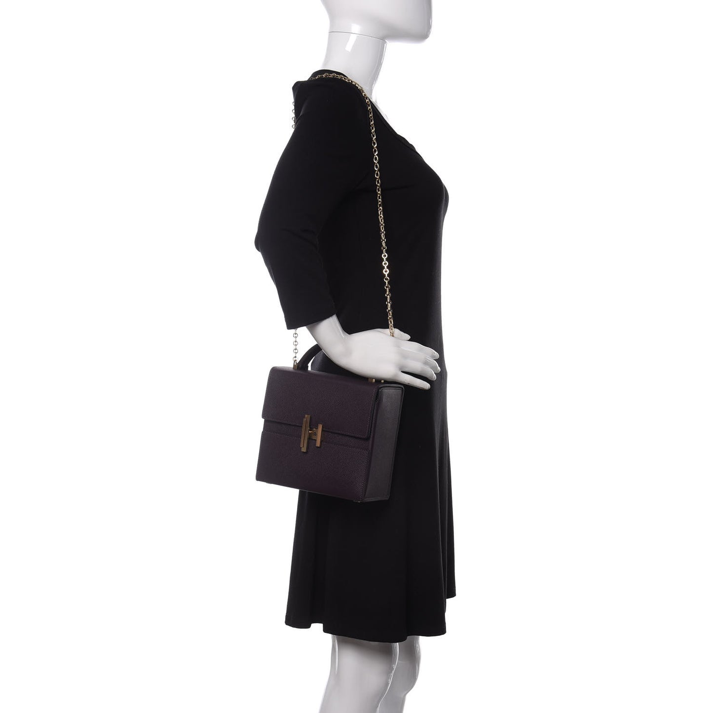 Epsom Cinhetic Boxy Top Handle Bag Raisin