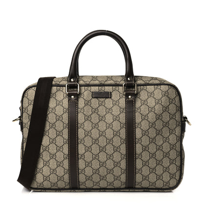 Gucci GG Supreme Monogram Briefcase Dark Brown 1 of 10