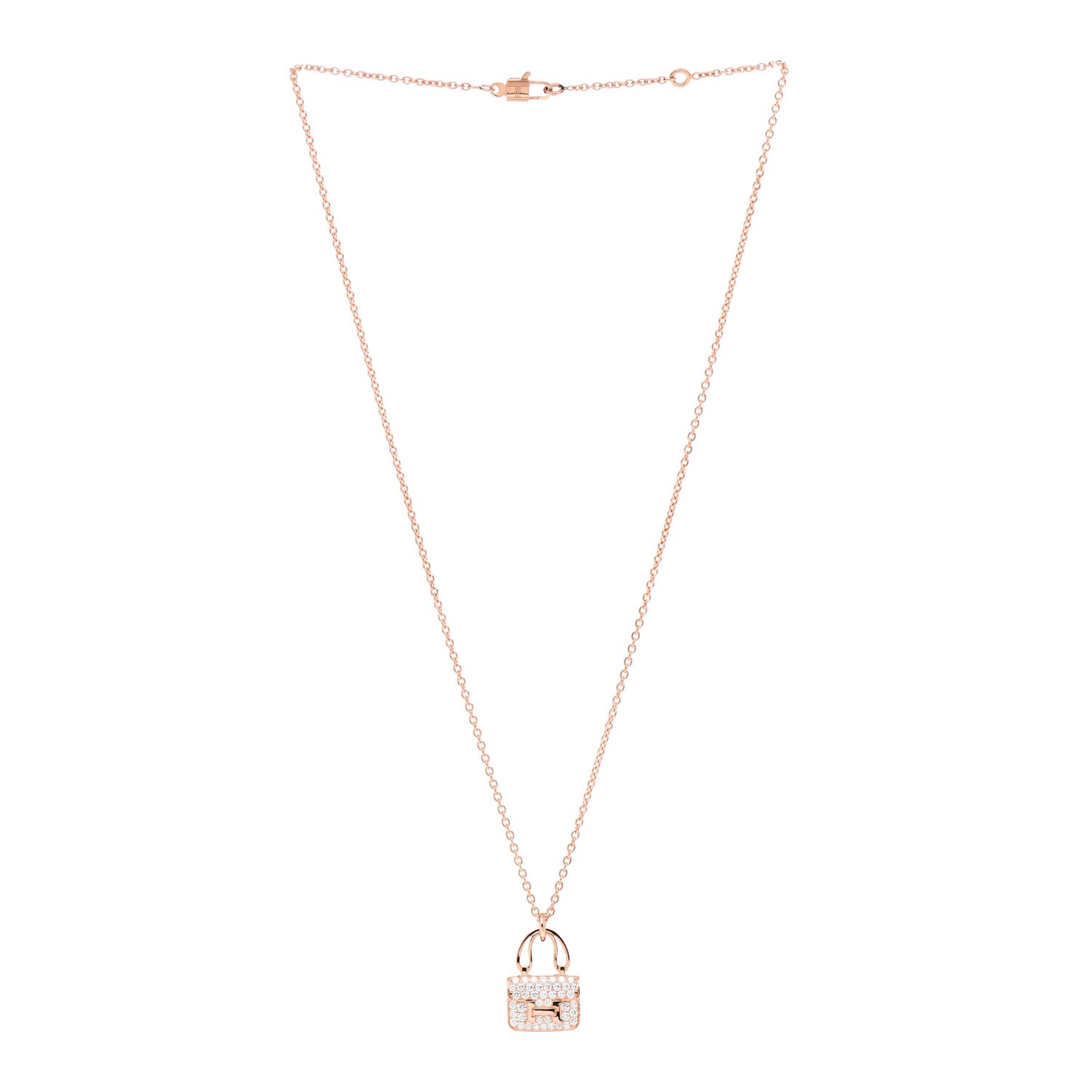 18K Rose Gold Diamond Constance Amulettes Pendant Necklace
