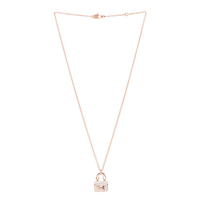 Hermes 18K Rose Gold Diamond Constance Amulettes Pendant Necklace 3 of 6