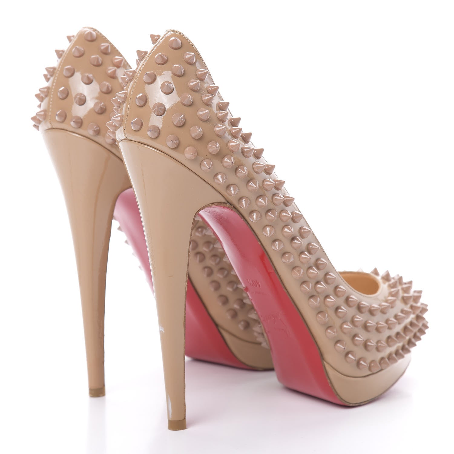 Christian Louboutin Patent Alti Spikes 140 Pumps 40.5 Nude 4 of 12