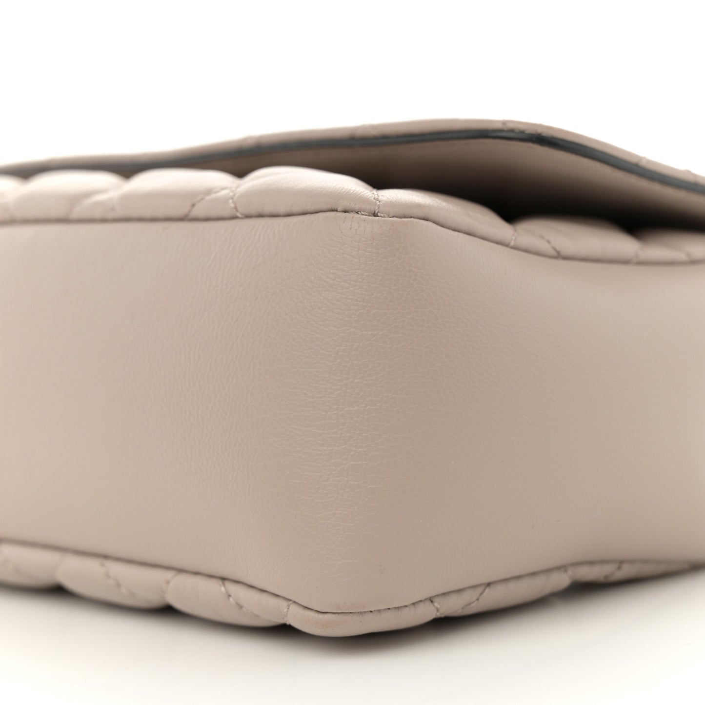 Nappa Quilted Medusa Medium Chain Crossbody Taupe