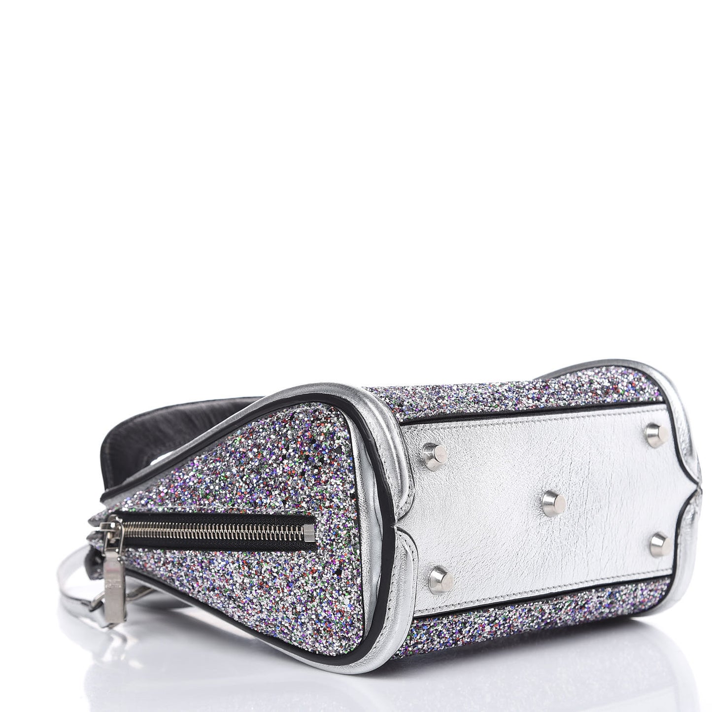 Metallic Calfskin Glitter Mini Heroine Grey Multicolor