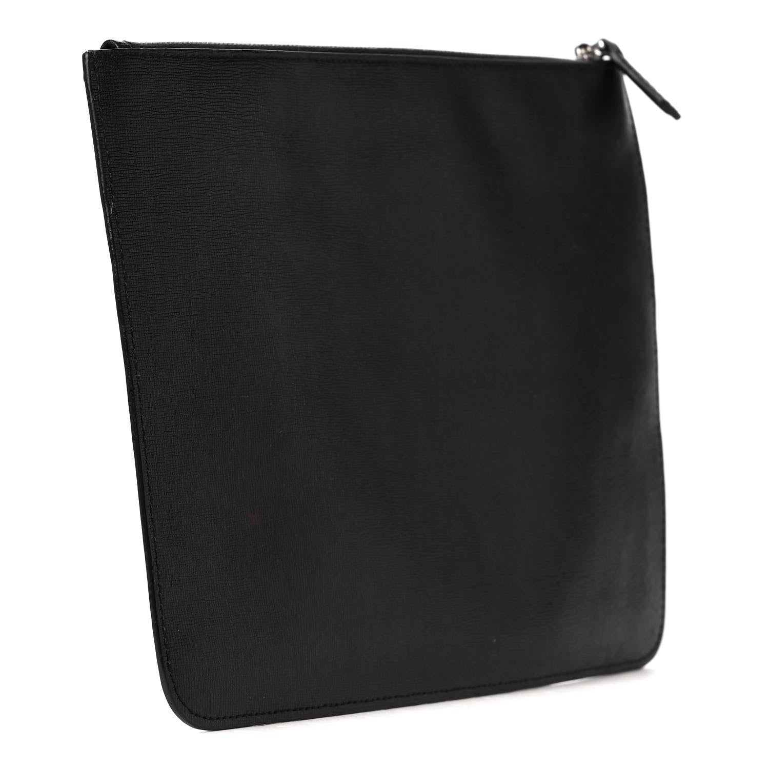 Fendi Vitello Elite Flamingo Mink Karlito Studded Pouch Black White Plaster 2 of 4
