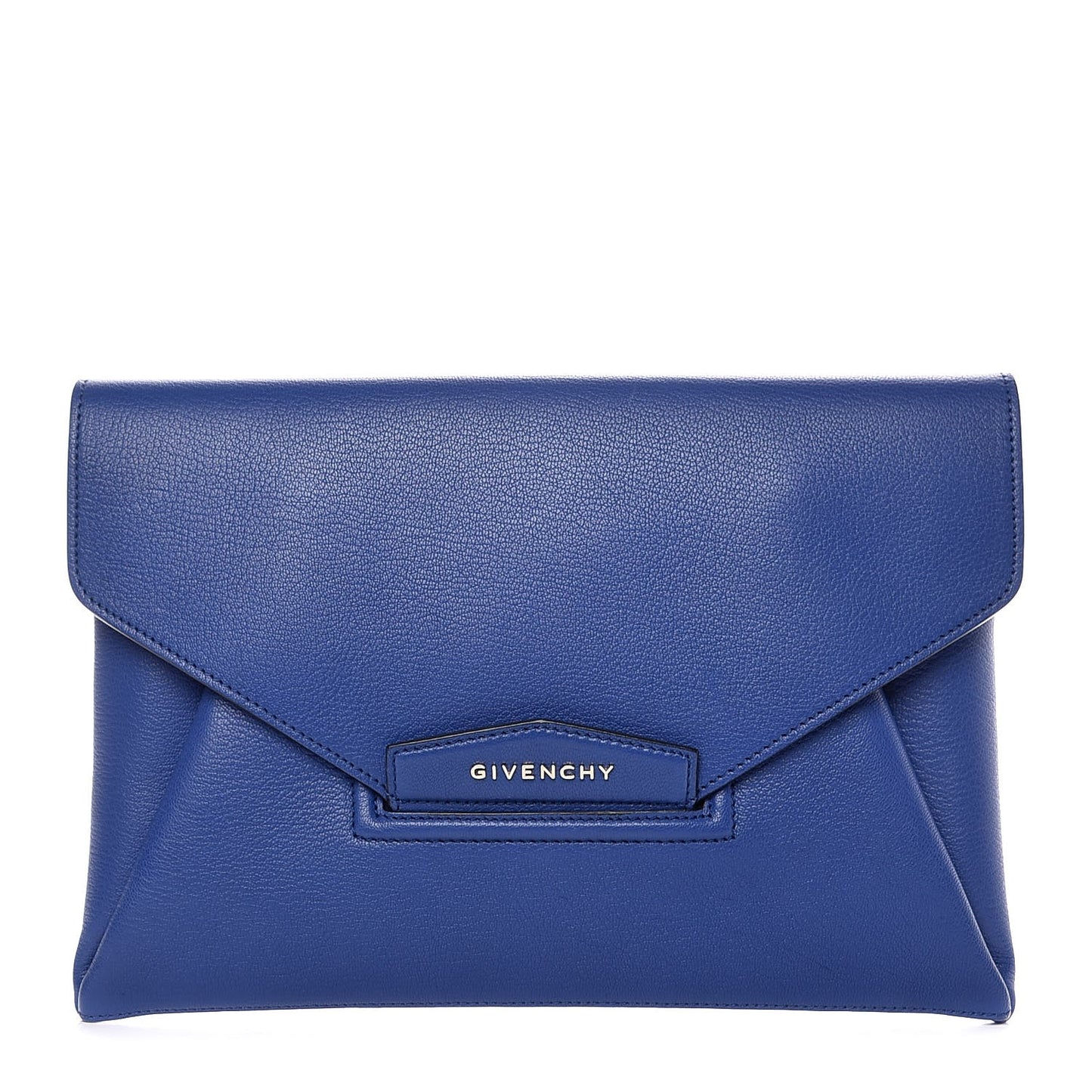 Sugar Goatskin Medium Antigona Envelope Clutch Blue