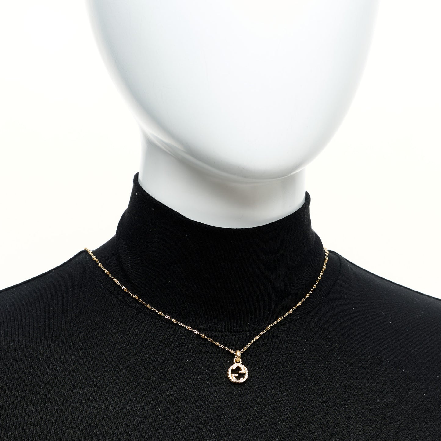 18K Yellow Gold Running GG Pendant Necklace
