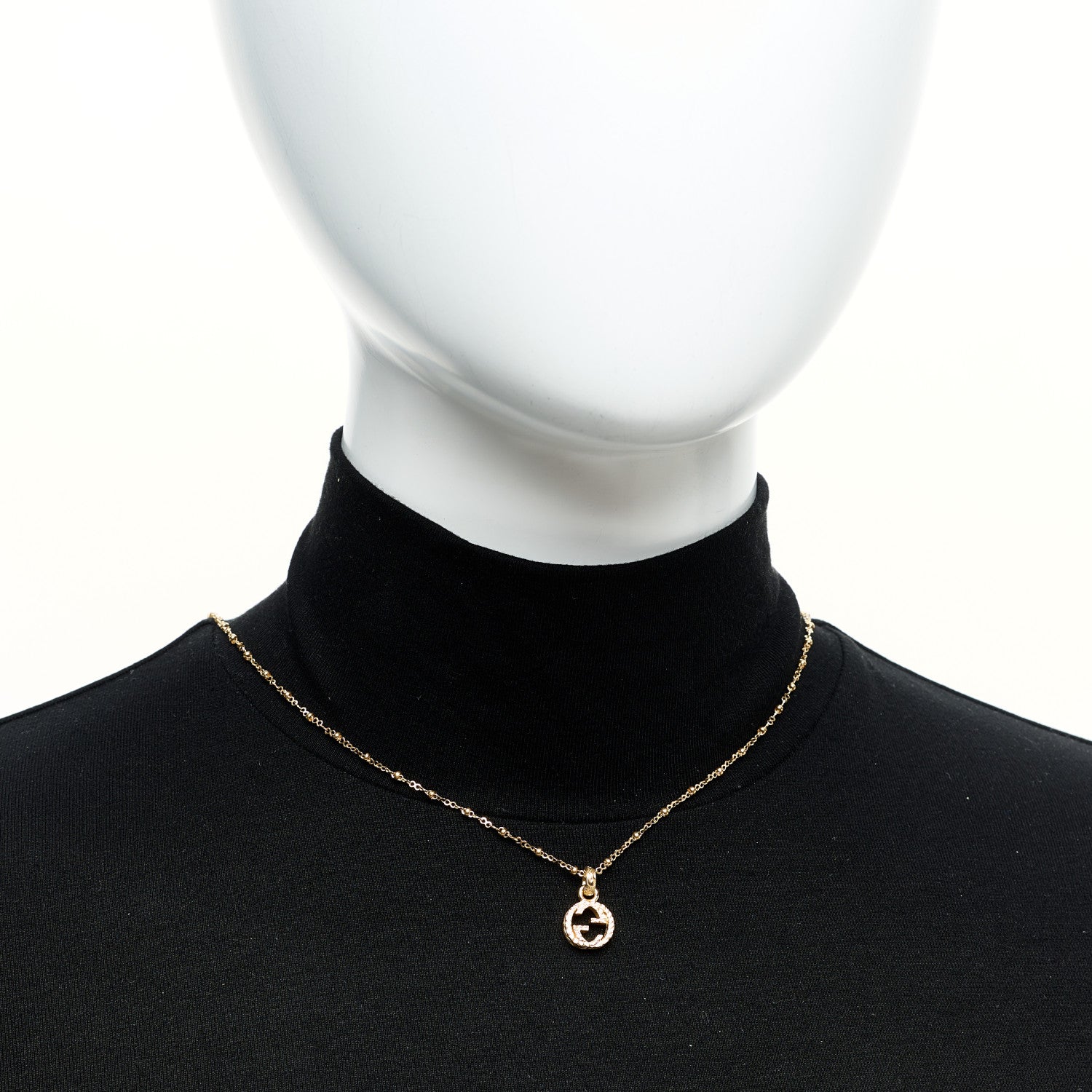 Gucci 18K Yellow Gold Running GG Pendant Necklace 2 of 6