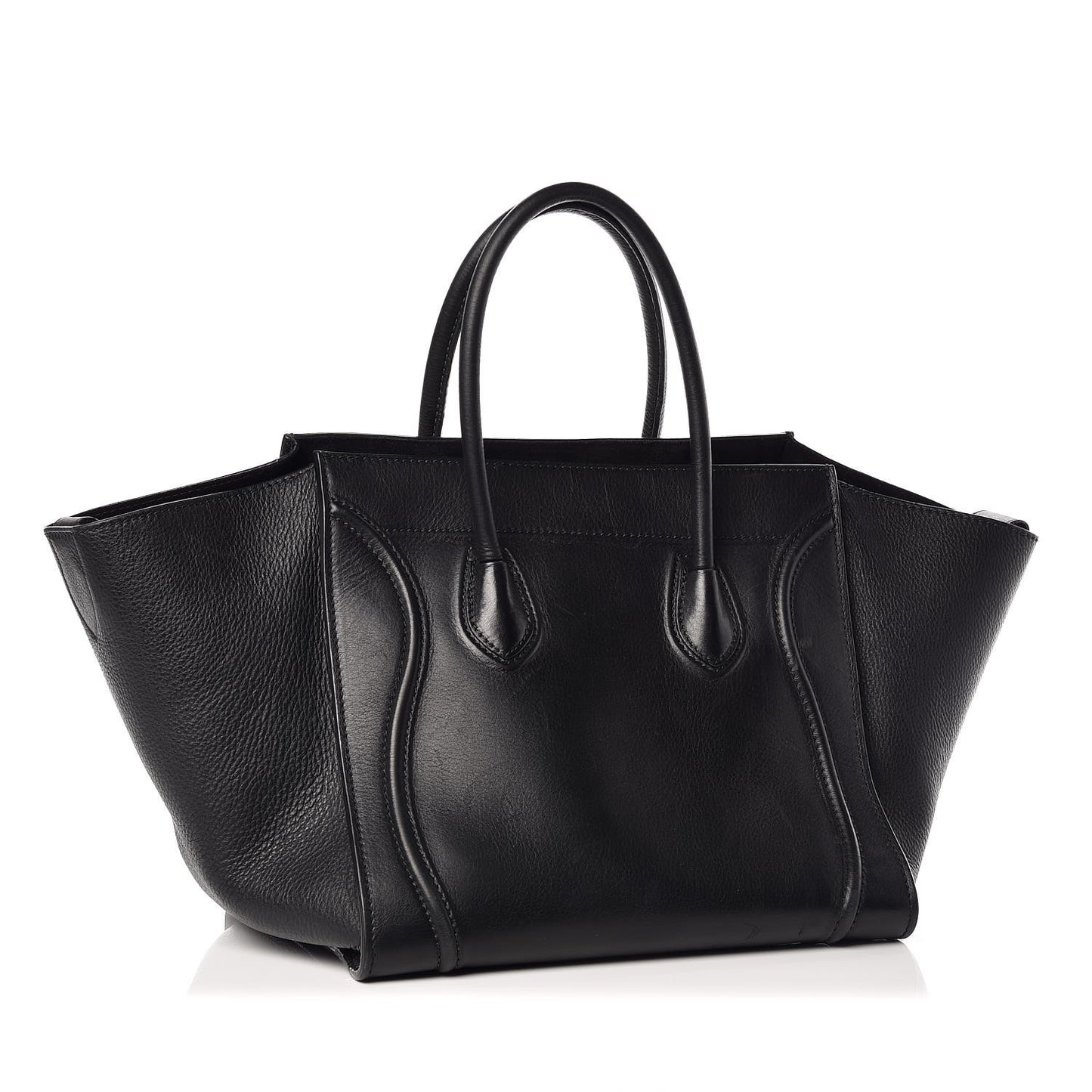 Grained Calfskin Medium Phantom Luggage Black
