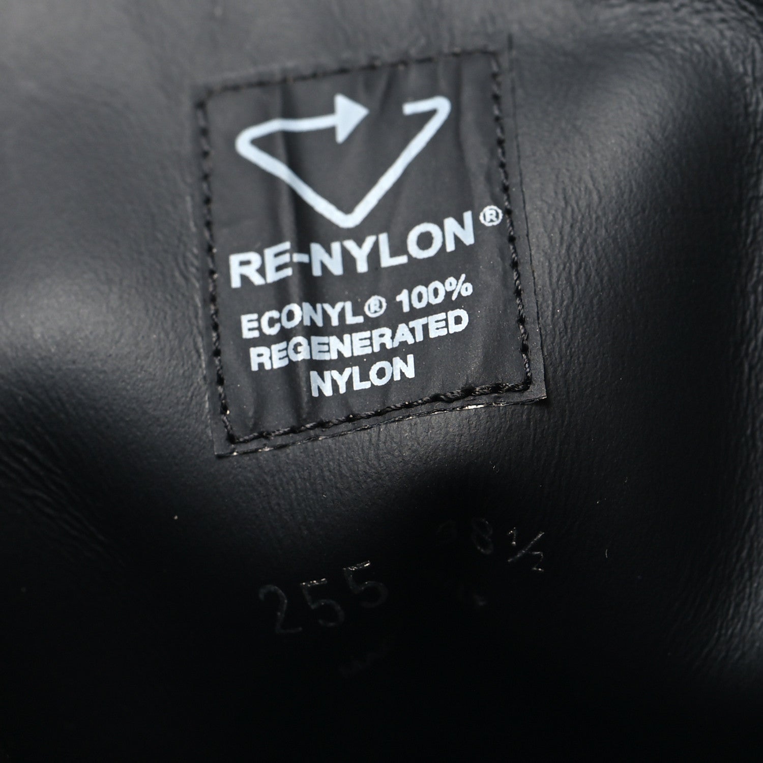 Prada Spazzolato Rois Nylon Metal Triangle Logo Monolith Pouch Pocket 55mm Boots 38.5 Black 7 of 10