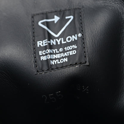 Prada Spazzolato Rois Nylon Metal Triangle Logo Monolith Pouch Pocket 55mm Boots 38.5 Black 7 of 10