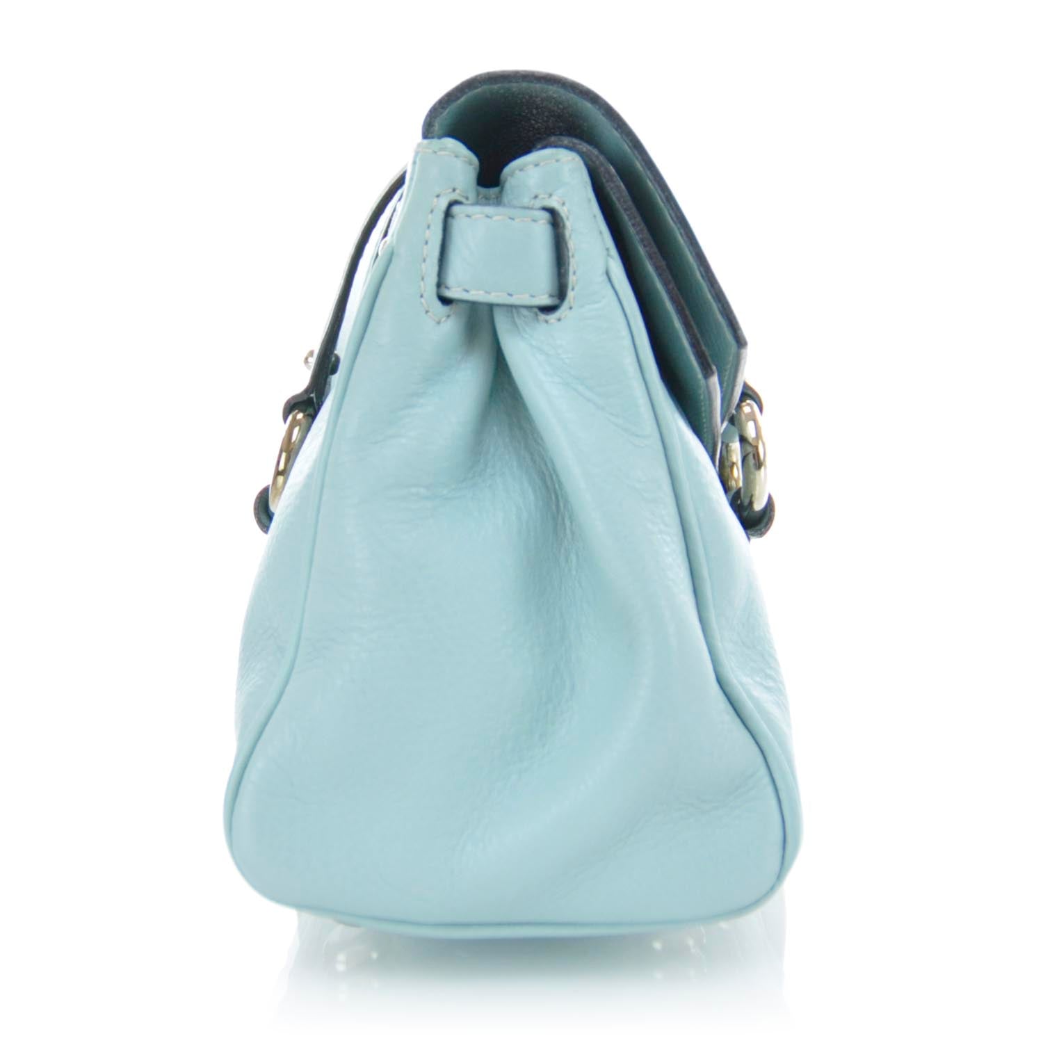 Marc Jacobs Leather Pushlock Satchel Blue 6 of 9