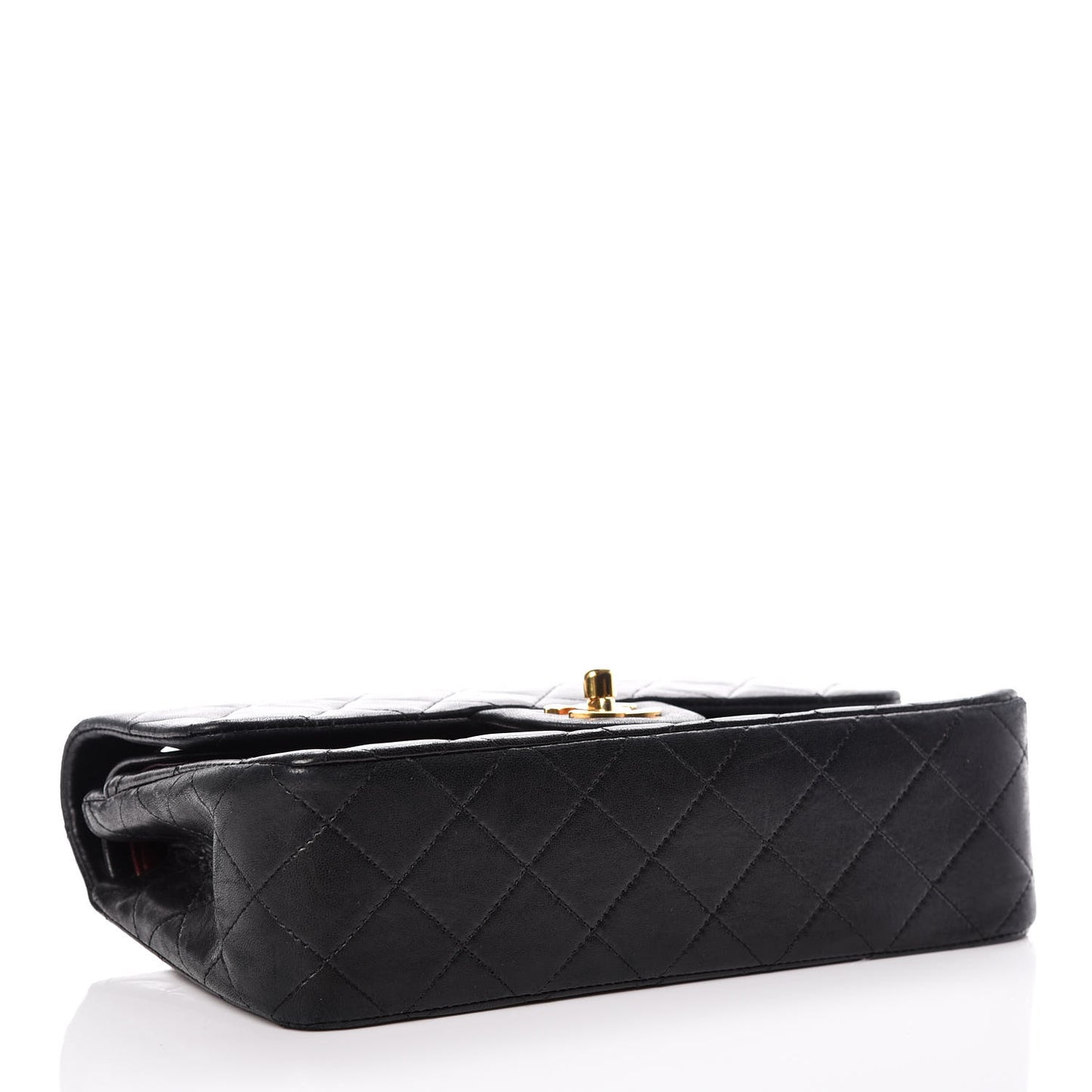 Lambskin Quilted Small Double Flap Black