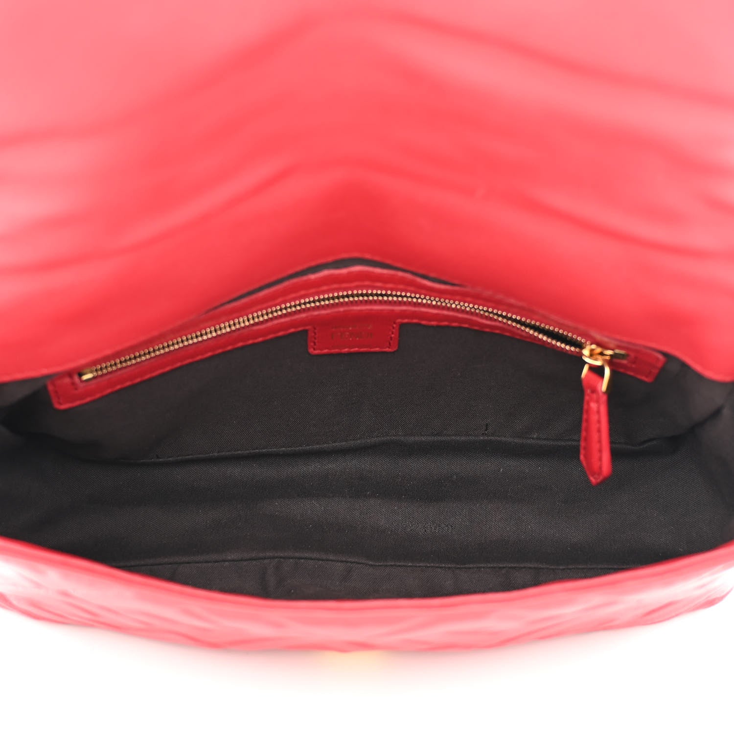 Fendi Nappa FF 1974 Embossed Baguette Fragola 5 of 12