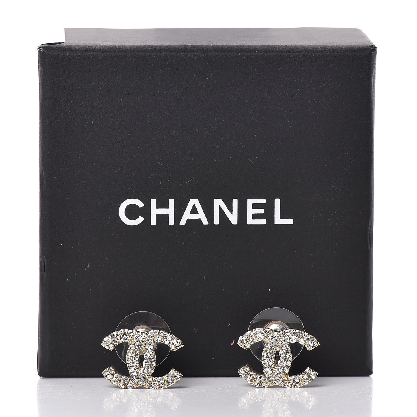 Crystal CC Earrings Light Gold