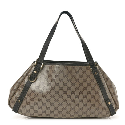 Gucci Crystal Monogram Medium Abbey Shoulder Bag Dark Brown 1 of 10