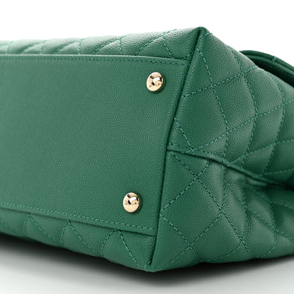 Chanel Caviar Quilted Small Coco Handle Flap Green 10 of 11