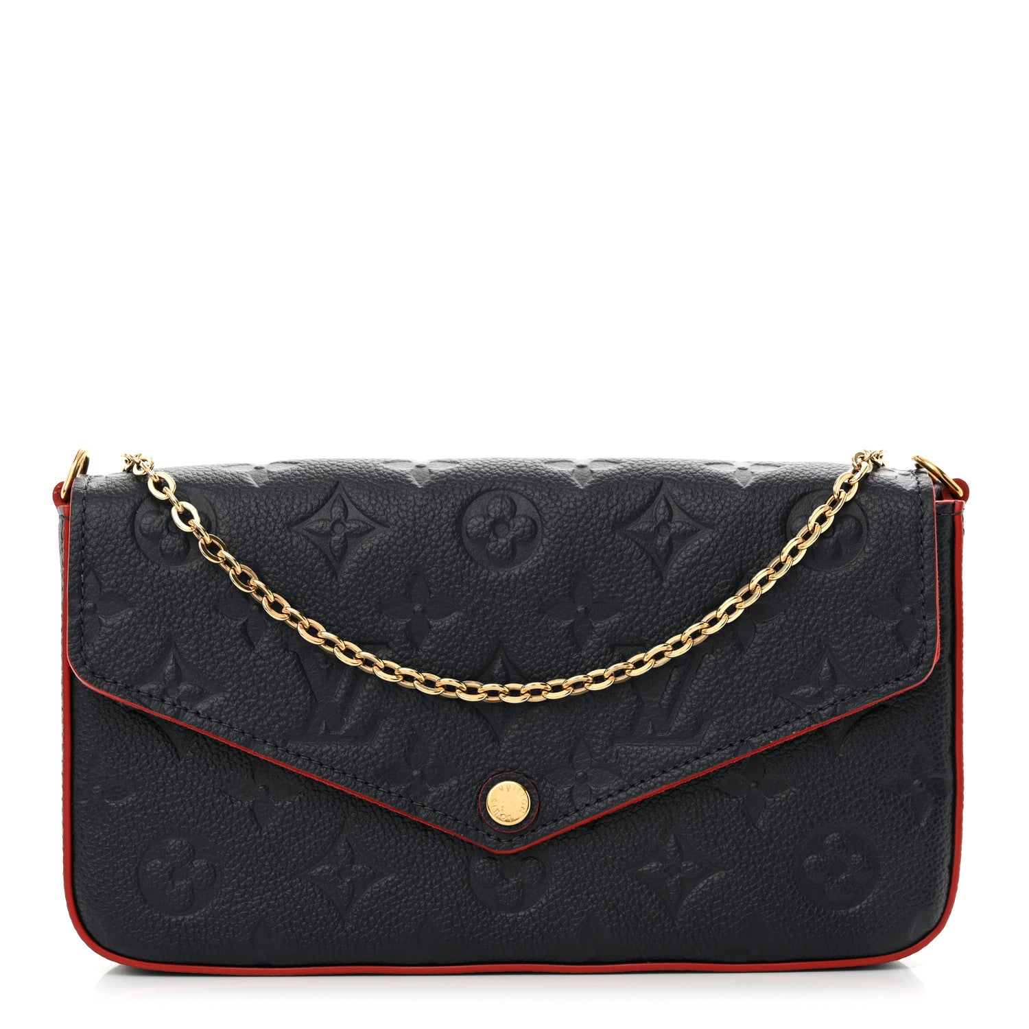 Louis Vuitton Empreinte Pochette Felicie Chain Wallet Marine Rouge 1 of 10