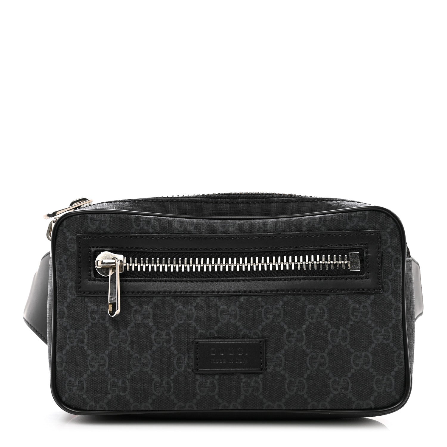 Gucci Soft GG Supreme Monogram Web Belt Bag Black Grey 1 of 8