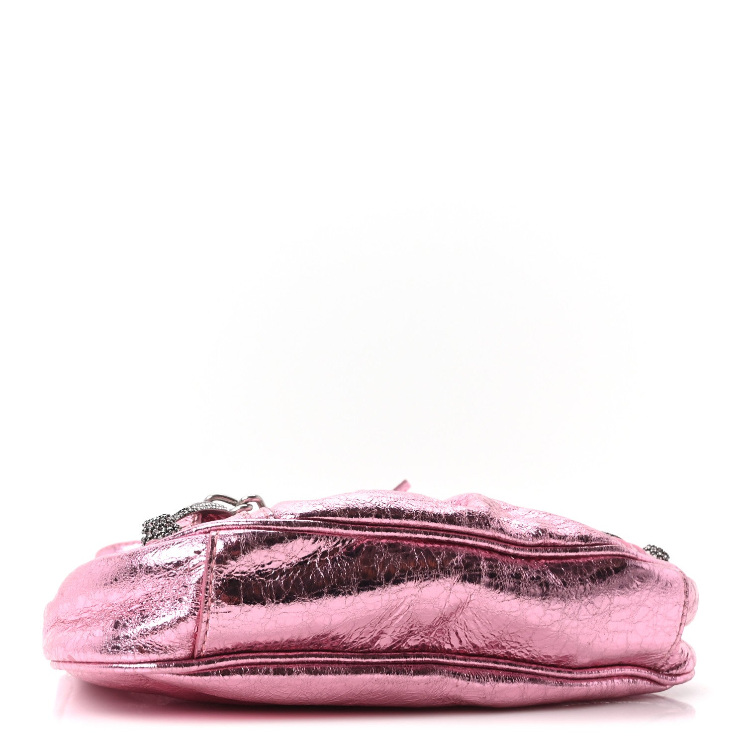 Balenciaga Metallic Agneau Arena Crystal Le Cagole Mini Purse With Chain Met Pink 4 of 11