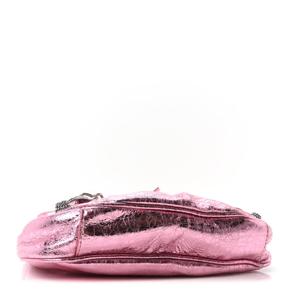 Balenciaga Metallic Agneau Arena Crystal Le Cagole Mini Purse With Chain Met Pink 4 of 11