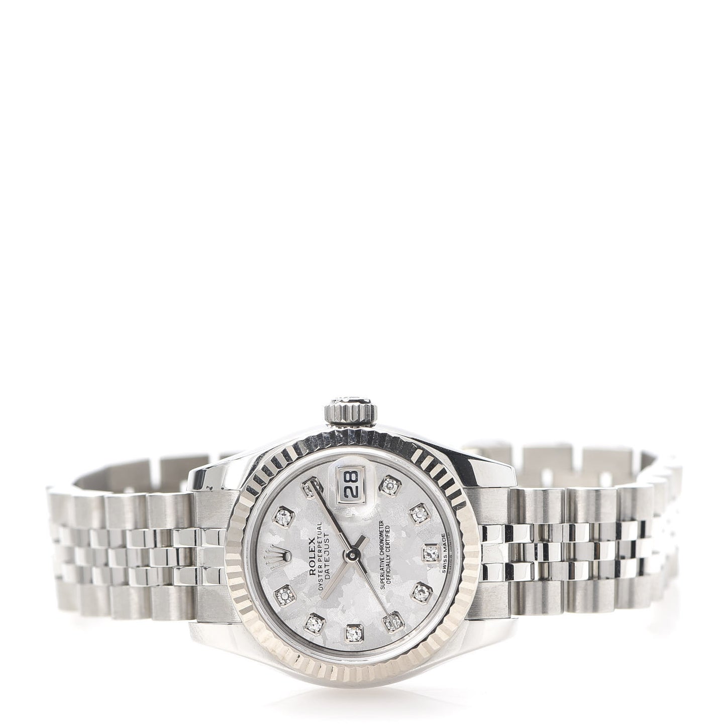 Stainless Steel 18K White Gold Diamond Meteorite 26mm Oyster Perpetual Datejust Watch 179174