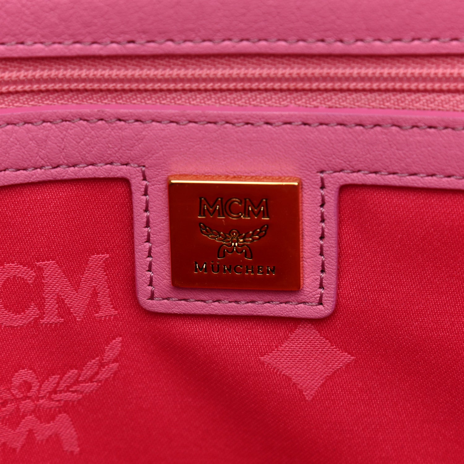 MCM Visetos Medium Sprinkle Stud Stark Backpack Pink 6 of 10