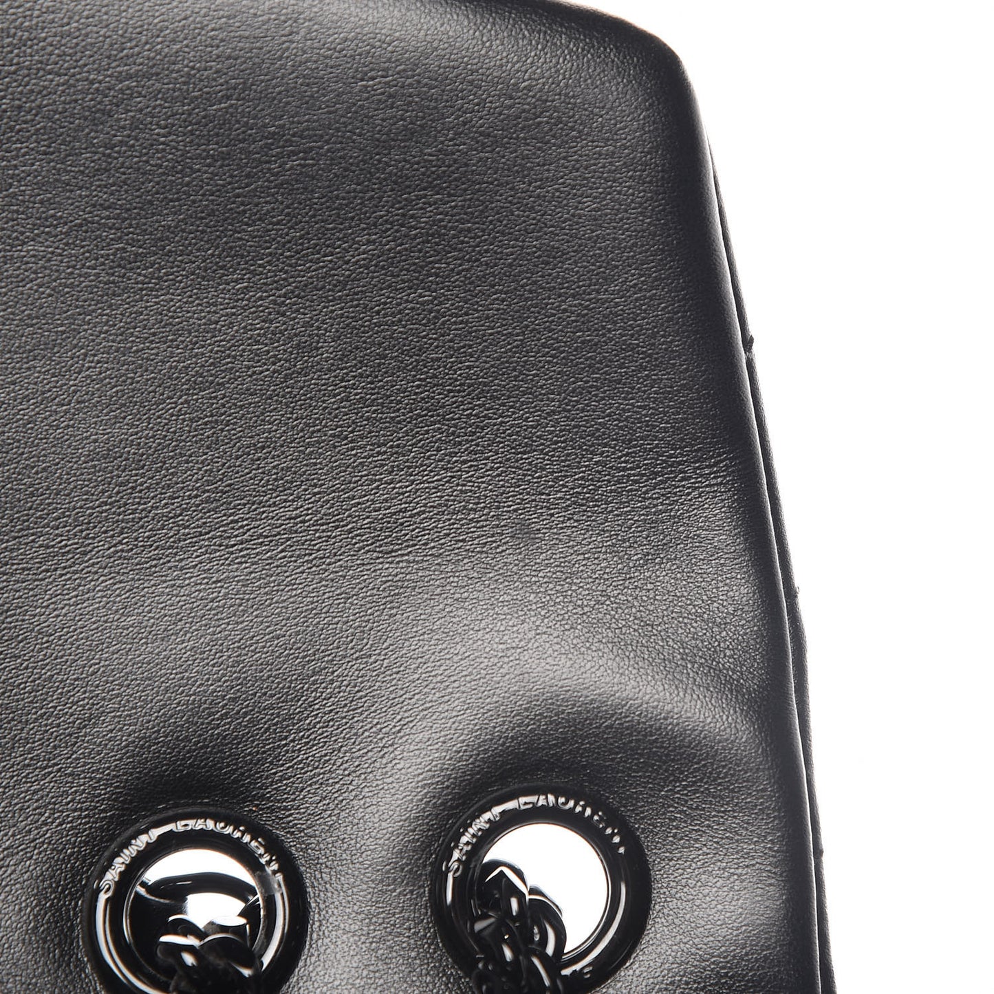 Calfskin Y Quilted Monogram Medium Loulou Chain Satchel Black