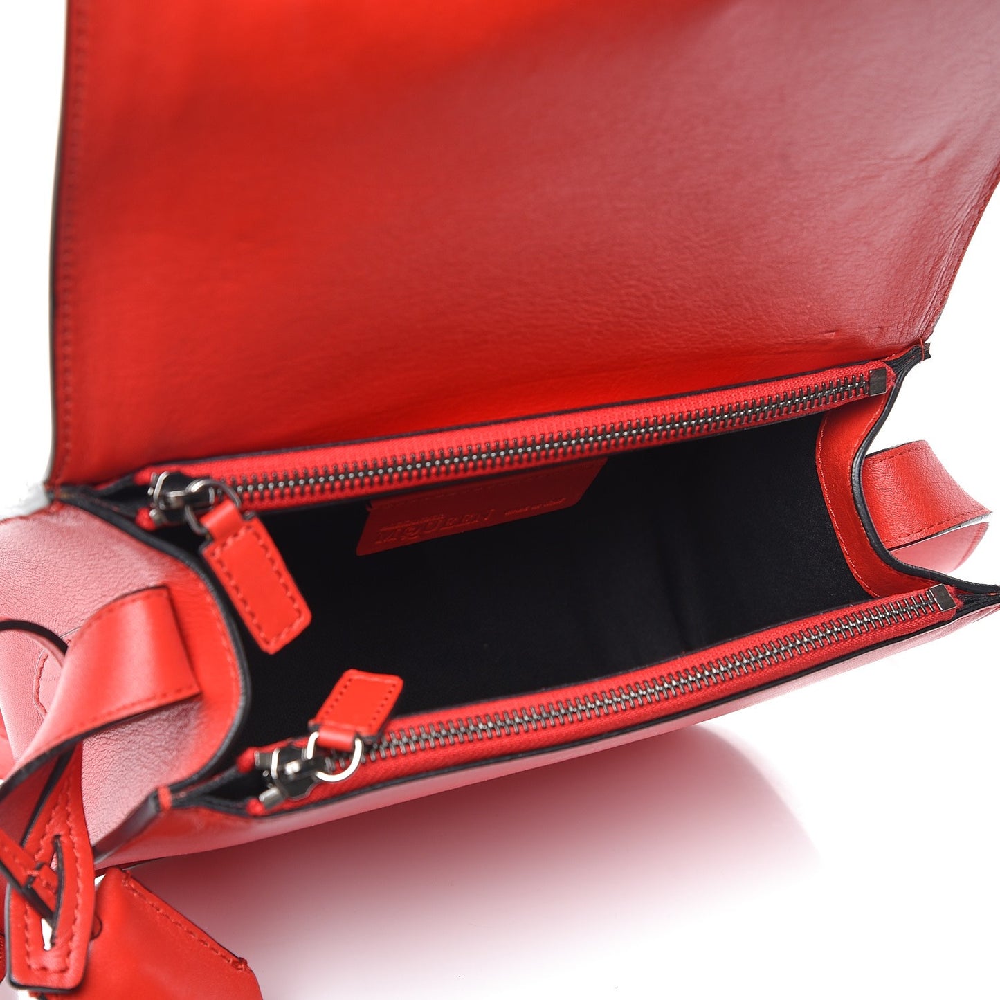 Calfskin Studded Small Padlock Crossbody Bag Red