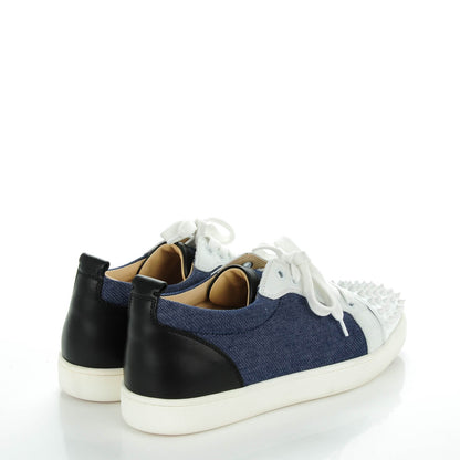 Christian Louboutin Denim Calfskin Louis Spikes Flat Sneakers 39.5 Blue 4 of 8