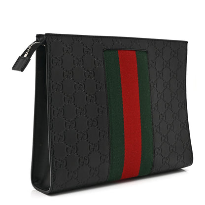 Gucci Guccissima Signature Web New Web Cosmetic Case Black 3 of 10