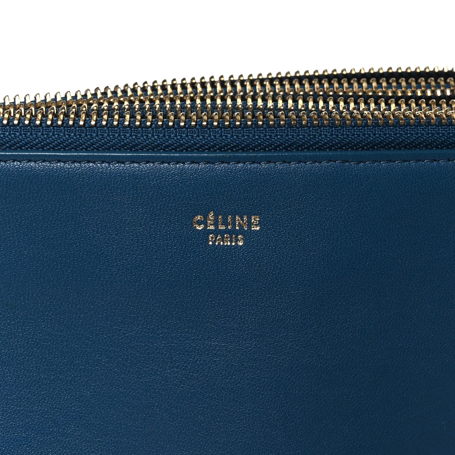 Celine Lambskin Small Trio Crossbody Metallic Blue 8 of 11