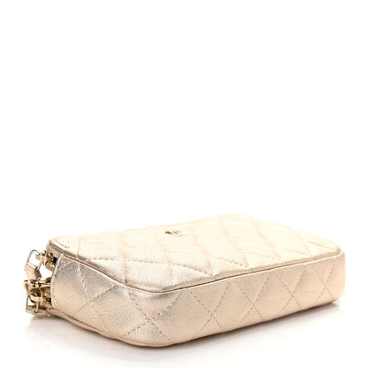 Chanel Metallic Lambskin Quilted Small Clutch With Chain Gold 4 of 11