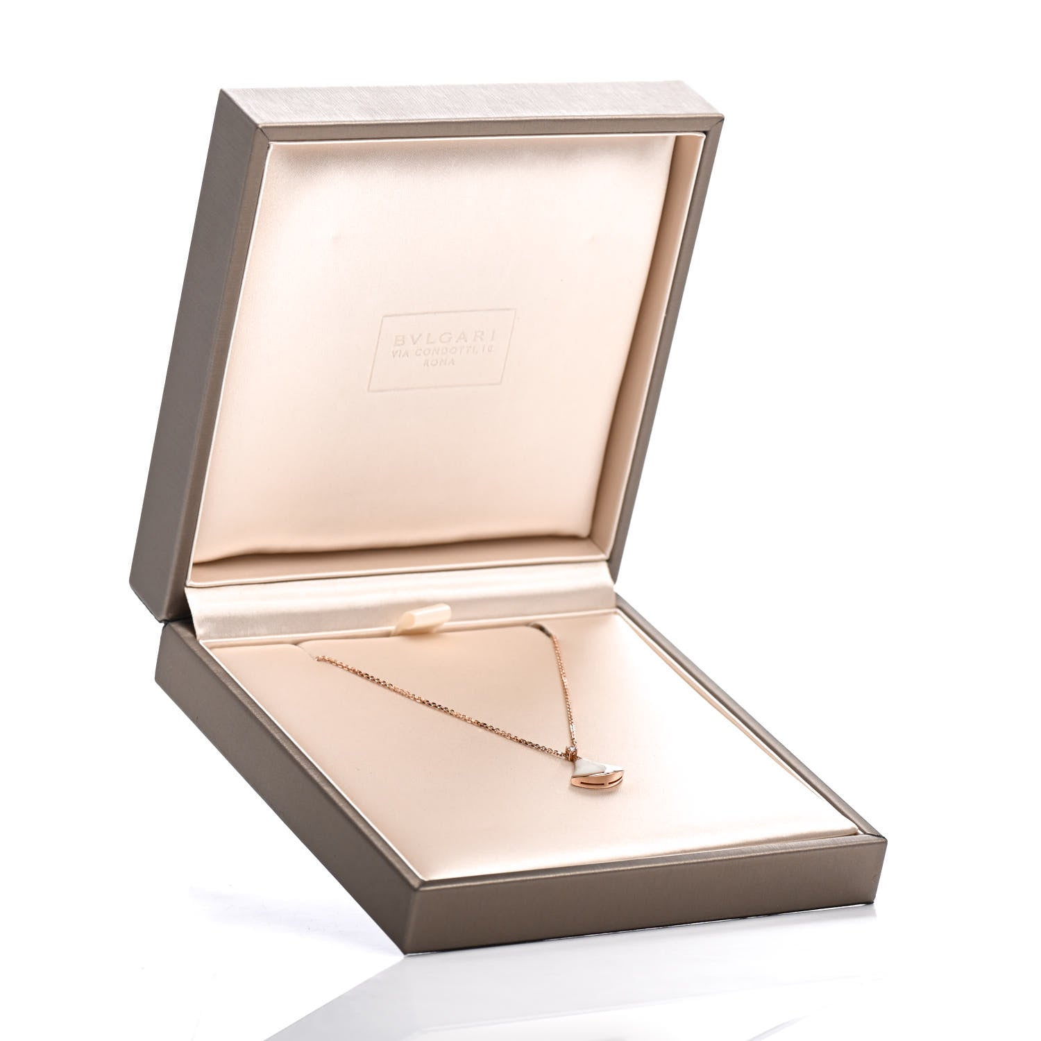 Bulgari 18K Rose Gold Diamond Mother of Pearl Small Divas' Dream Pendant Necklace 5 of 5