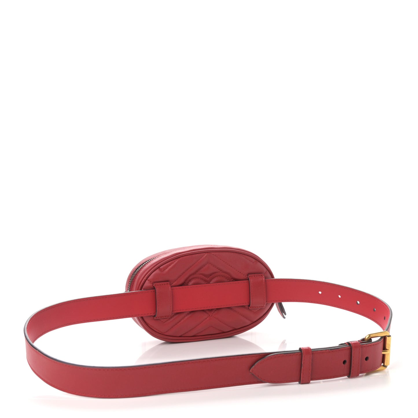 Calfskin Matelasse GG Marmont Belt Bag 95 38 Hibiscus Red