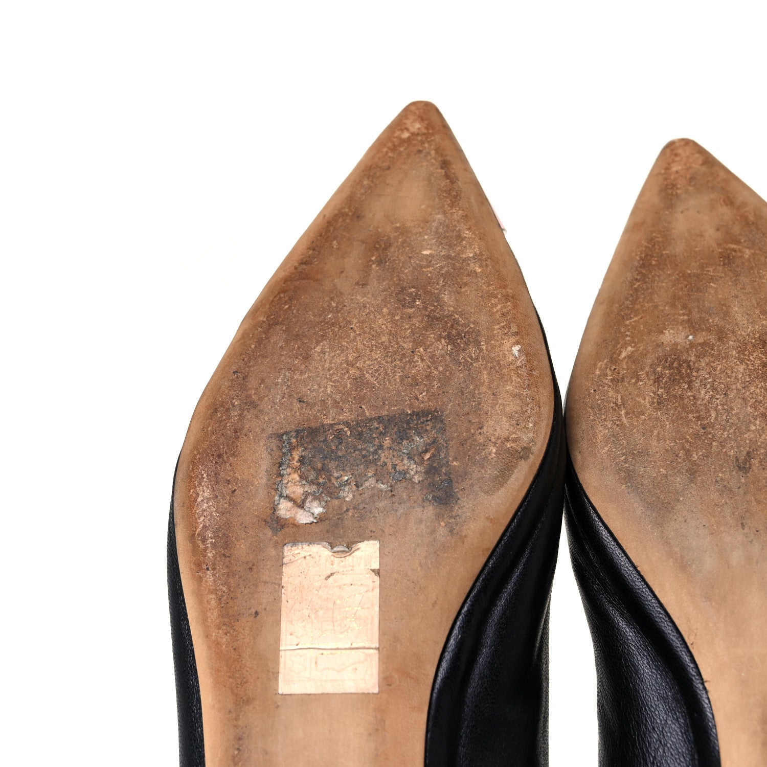 Christian Dior Calfskin Pointed Toe Flats 38.5 Black Pink 9 of 9