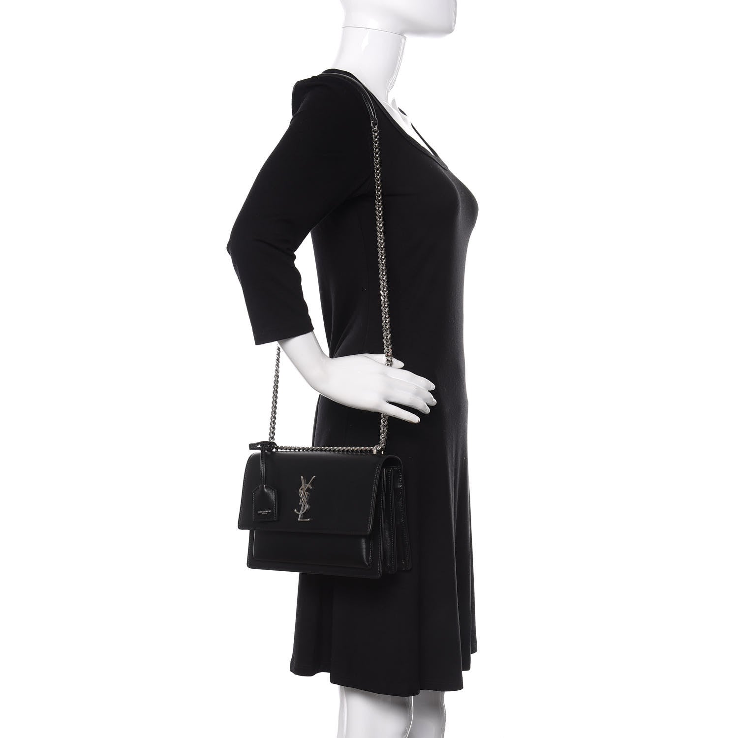 Saint Laurent Calfskin Medium Monogram Sunset Black 2 of 10