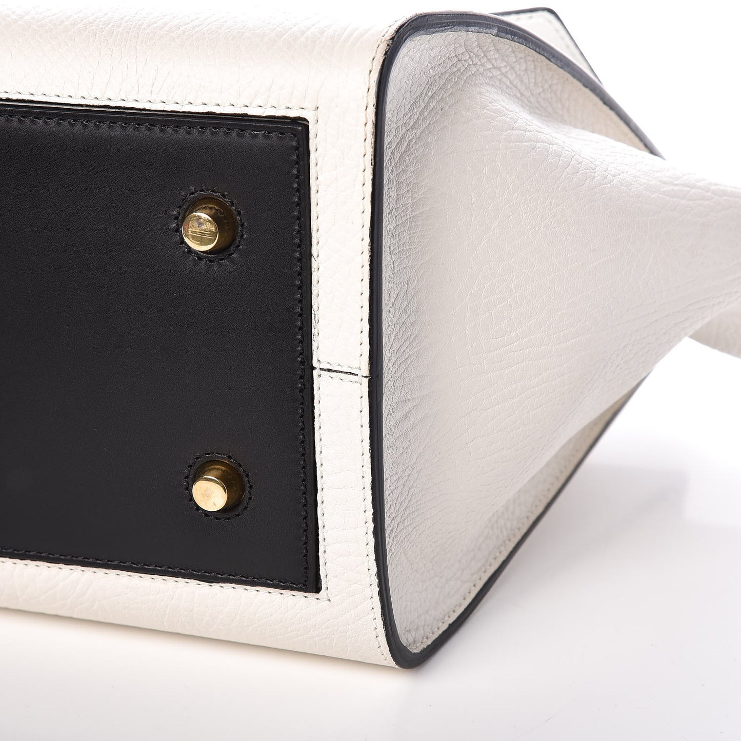 Elephant Calfskin Mini Bi-Color Tie Knot Tote White Black