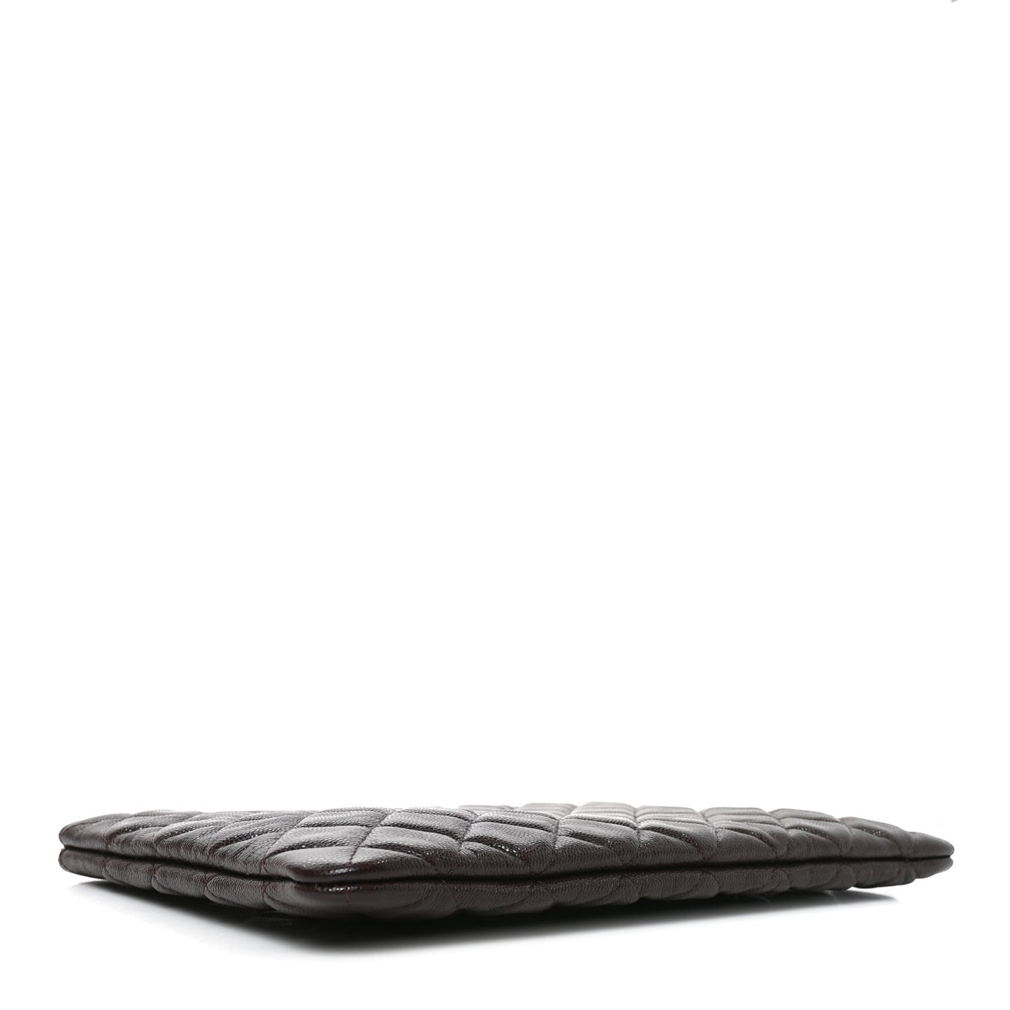 Caviar Quilted Medium Cosmetic Case Brown