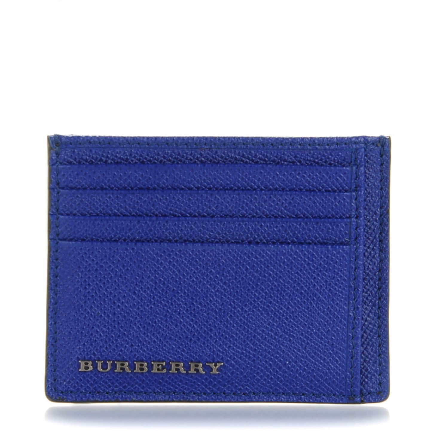 London Grainy Calfskin Bernie Credit Card Case Brillient Blue