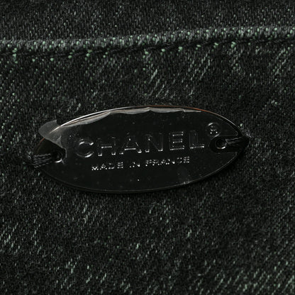 Chanel Denim Quilted Denimpression Flap Green Black 6 of 9