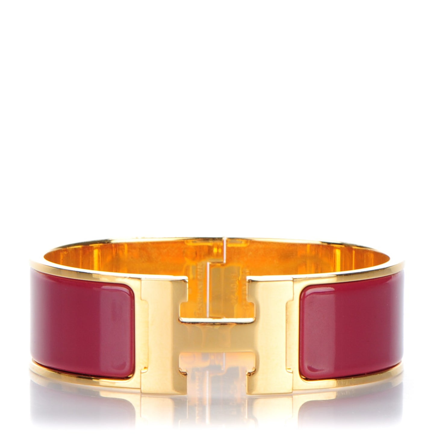 Enamel Wide Clic Clac H Bracelet GM Bourgogne