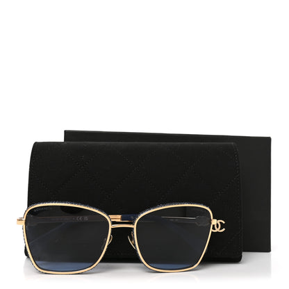 Chanel Metal Calfskin Denim Square Sunglasses 4289-Q Blue 7 of 7