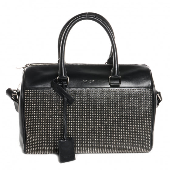 Leather Studded Duffle 6 Black