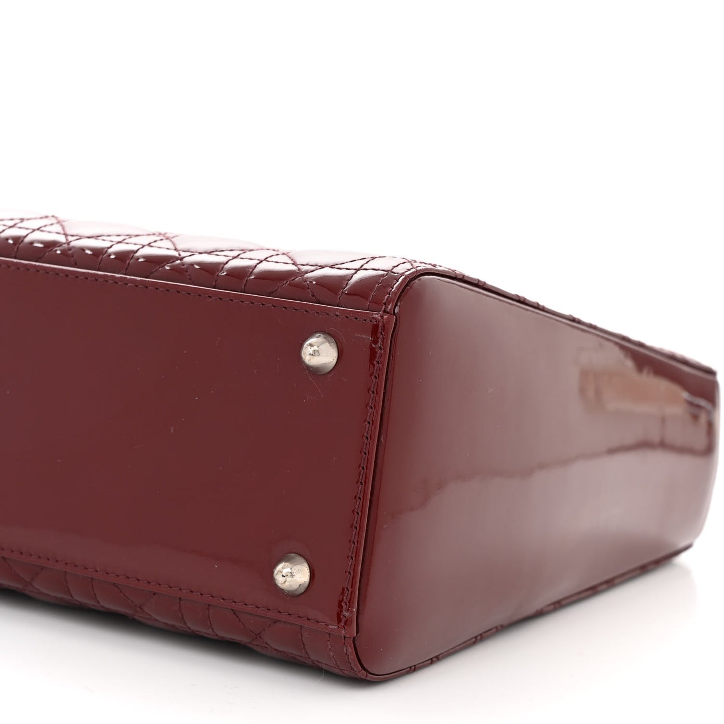 Patent Cannage Large Lady Dior Burgundy